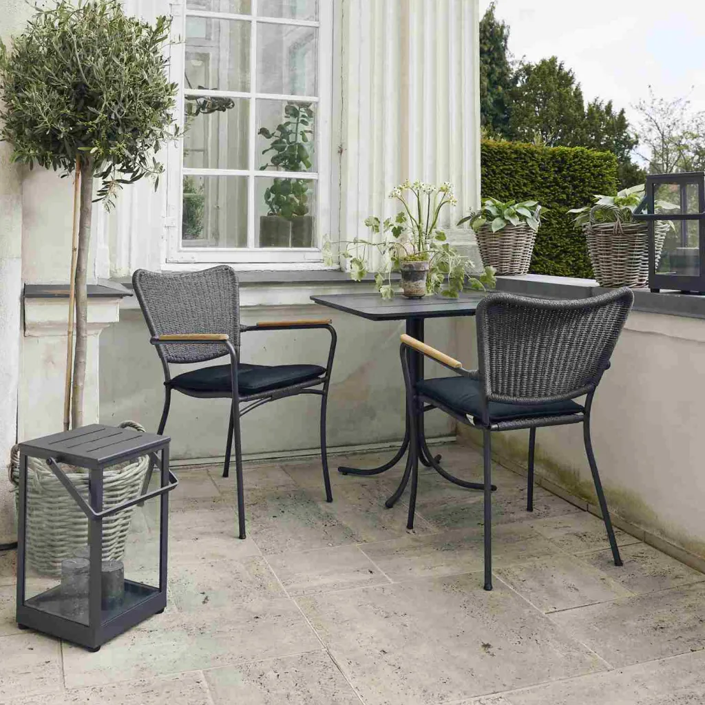 Mandalay Havemøbler|Uderum > Pure Cafesæt m. 2 Marguerit String Stole , Antracit