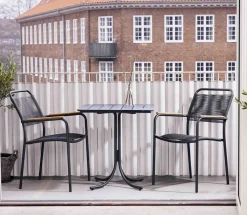 Clearance Pure Cafesæt m. 2 Verona Stole m. Teak Armlæn 66 cm, Antracit Havemøbler|Uderum