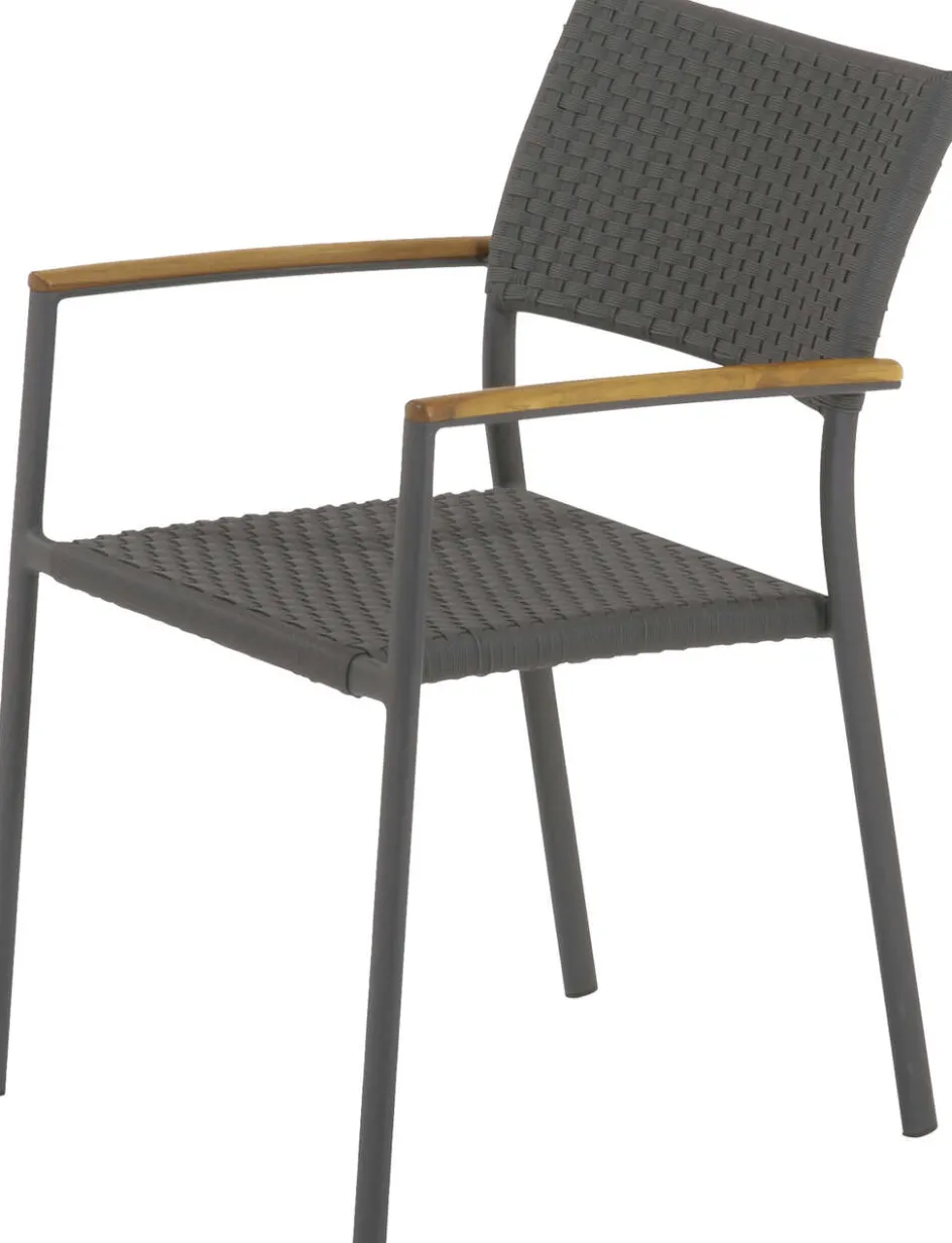 Discount Mandalay Siena Havestol m. Teak Armlæn, Antracit