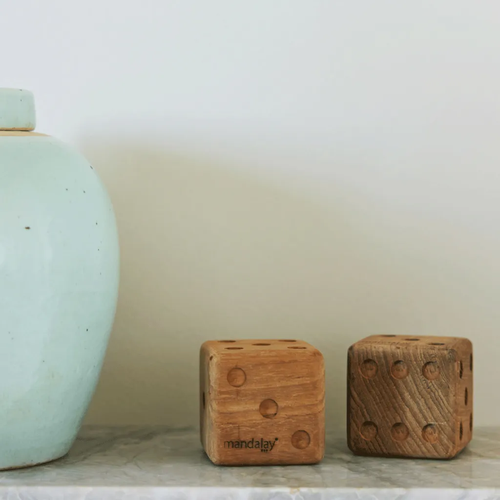 Mandalay Uderum > Sussex Terninger 2 stk. 8 cm, Teak