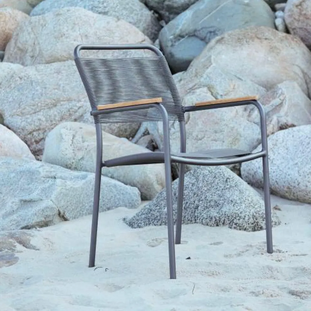 Mandalay Havemøbler|Uderum > Verona Havestol m. Teak Armlæn H86,5 cm,