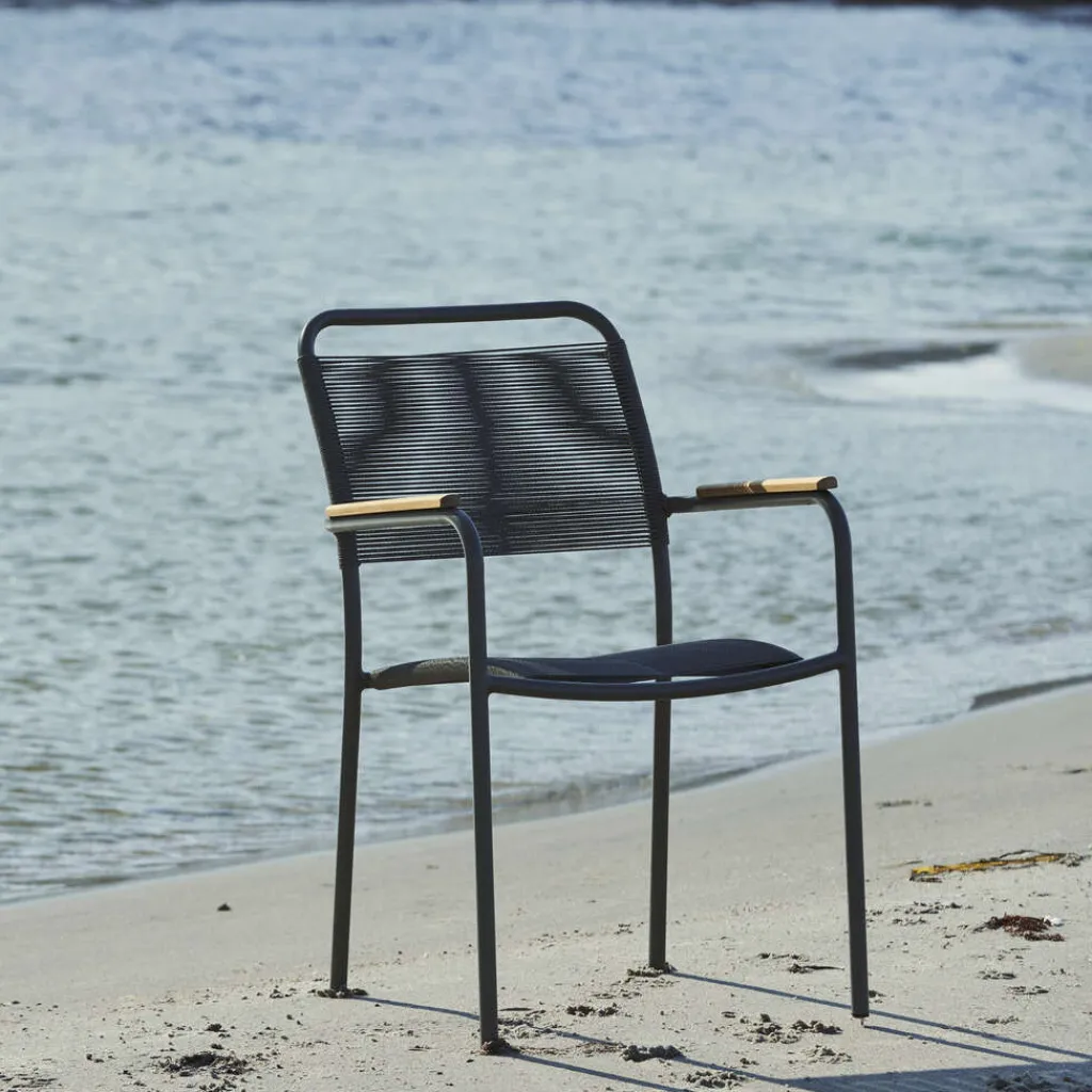 Mandalay Havemøbler|Uderum > Verona Havestol m. Teak Armlæn H86,5 cm,