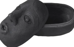 Sale Art Piece Face Krukke 12 cm, Sort Stue|Småopbevaring Og Organisering