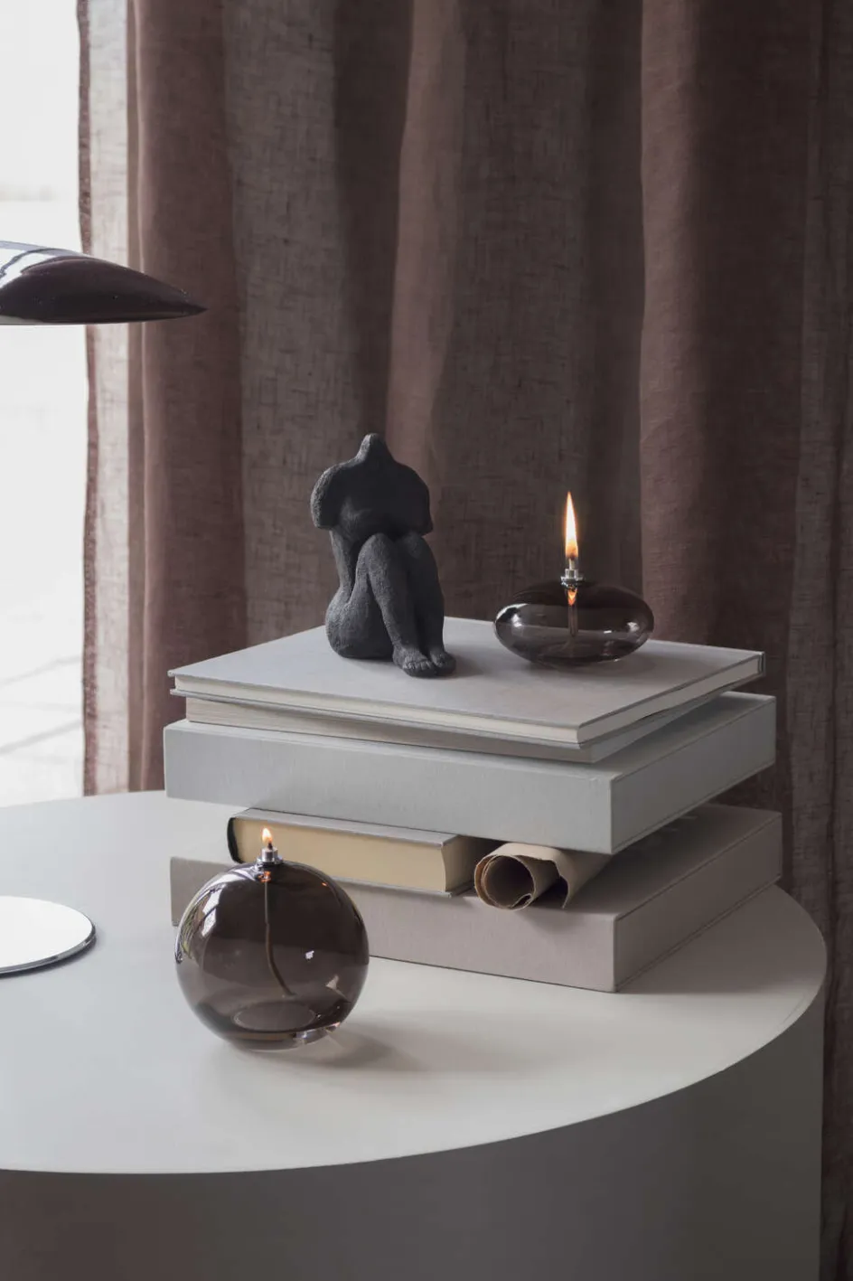 Clearance Mette Ditmer Aura Olielampe H, Smoke Grey