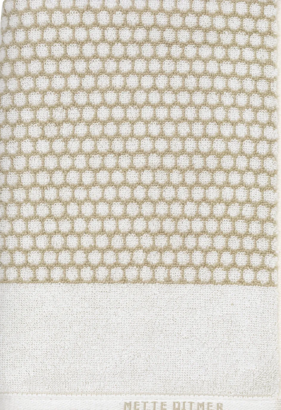 Clearance Mette Ditmer Grid Håndklæde , Sand/Off-white