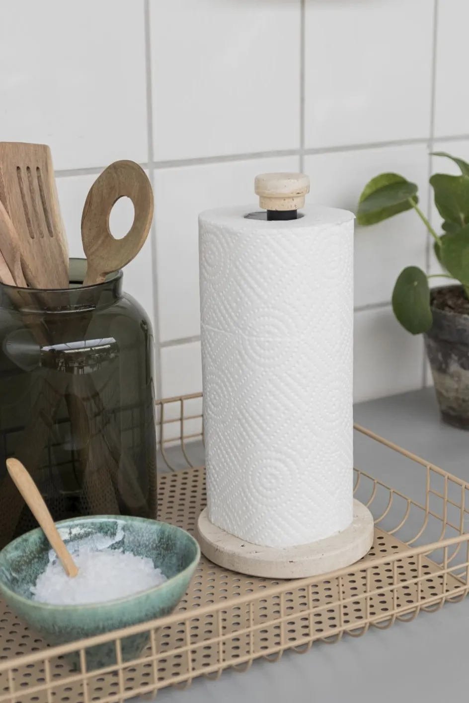 Clearance Mette Ditmer Køkkenrulleholder H26 cm, Linen