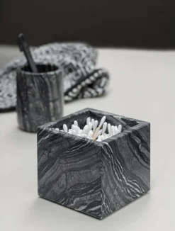 Clearance Mette Ditmer Marble Cube 8,5 cm, Sort/Grå