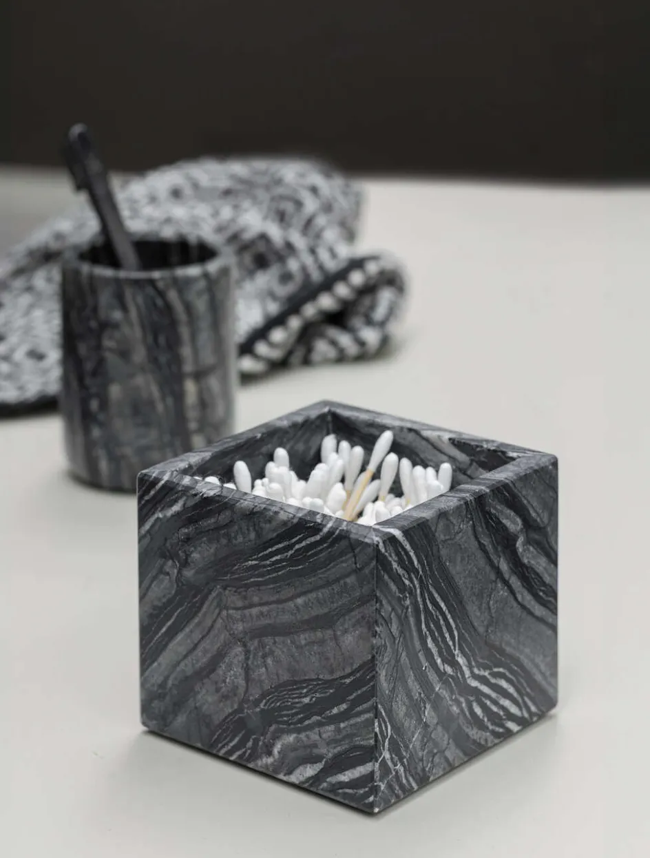 Clearance Mette Ditmer Marble Cube 8,5 cm, Sort/Grå