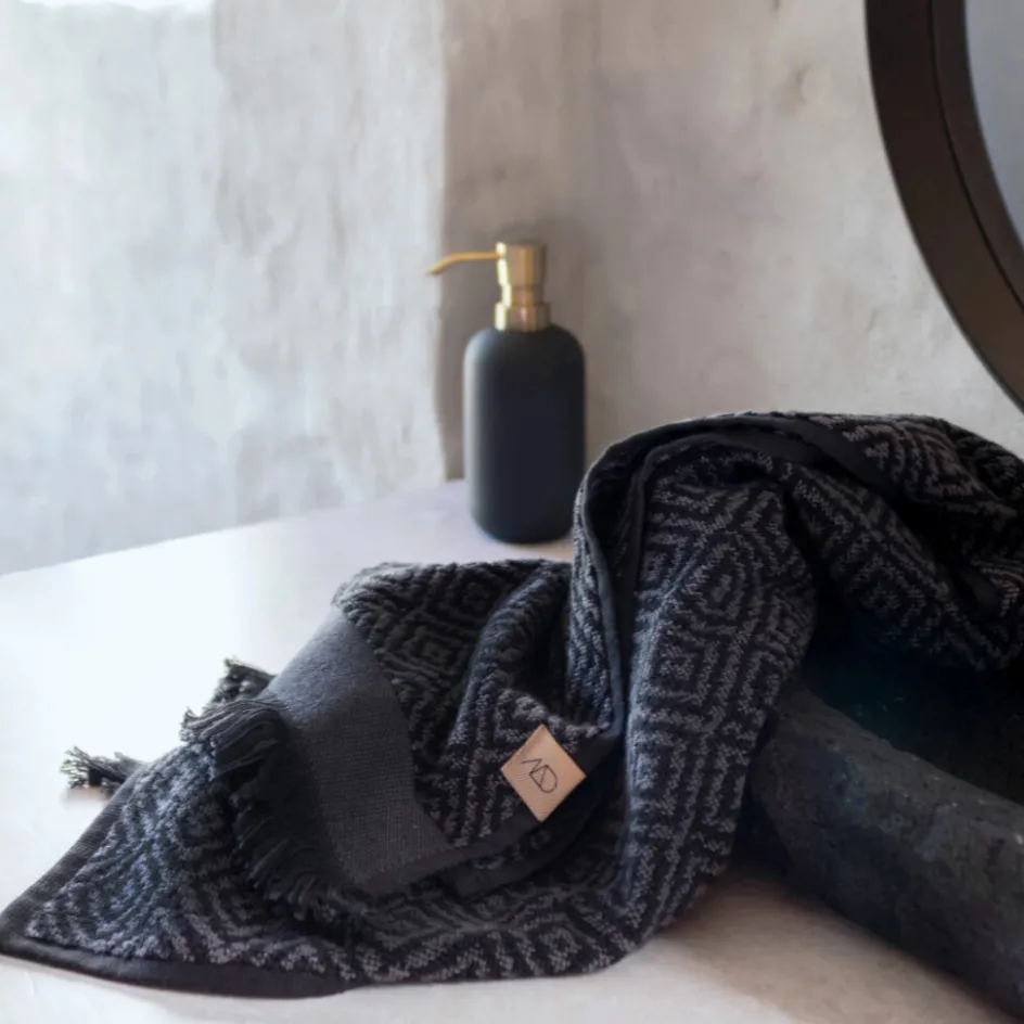 New Mette Ditmer Morocco Håndklæde , Black/Grey