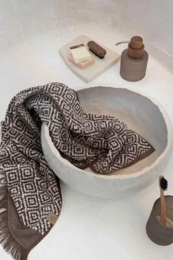 Outlet Morocco Håndklæde , Chokolade/Off-white Håndklæder Og Vaskeklude|Badeværelse