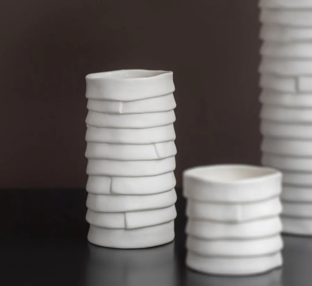 Mette Ditmer Stue|Vaser > Ribbon Vase H, Hvid