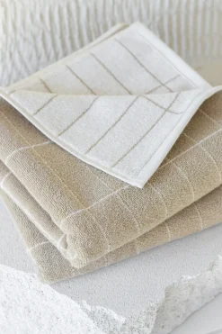 Mette Ditmer Tile Stone Håndklæde , Sand/Off-white