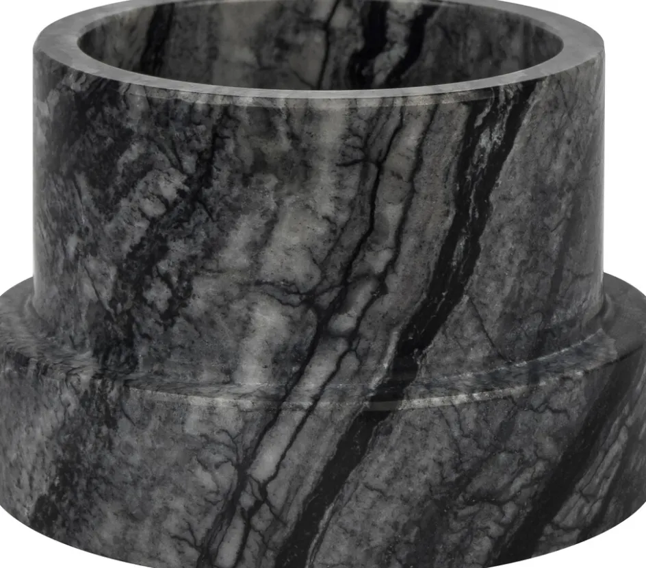 Hot Mette Ditmer Marble Lysestage H6,5 cm, Sort/Grå