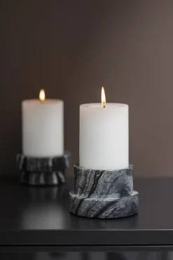 Hot Mette Ditmer Marble Lysestage H6,5 cm, Sort/Grå