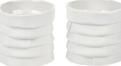 Best Mette Ditmer Ribbon Fyrfadsstage 2 stk H6,5 cm, Hvid