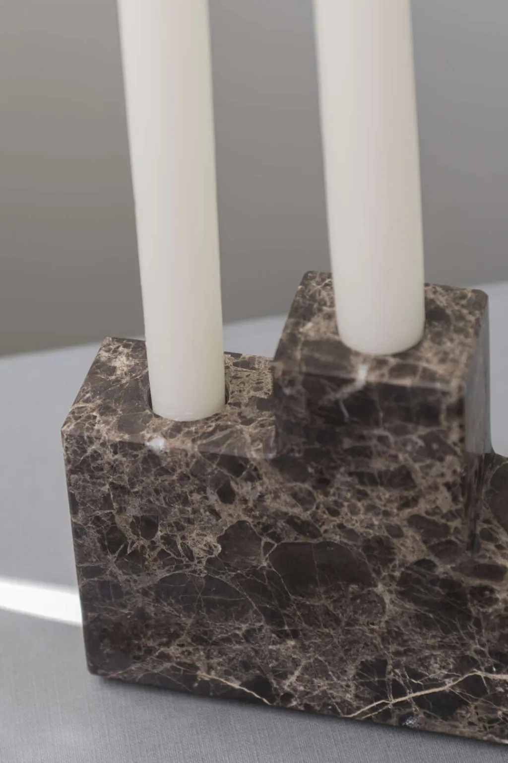 Outlet Step Lysestage H12 cm, Brun Lysestager