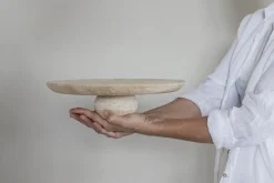 Outlet Travertine Opsats ?32 cm, Linen Pynteskåle Og Fade