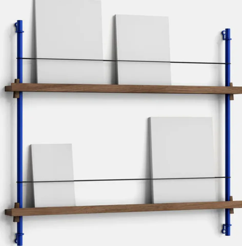 Hot MOEBE Magasinreol S/85x73 cm, Deep Blue/Røget Eg
