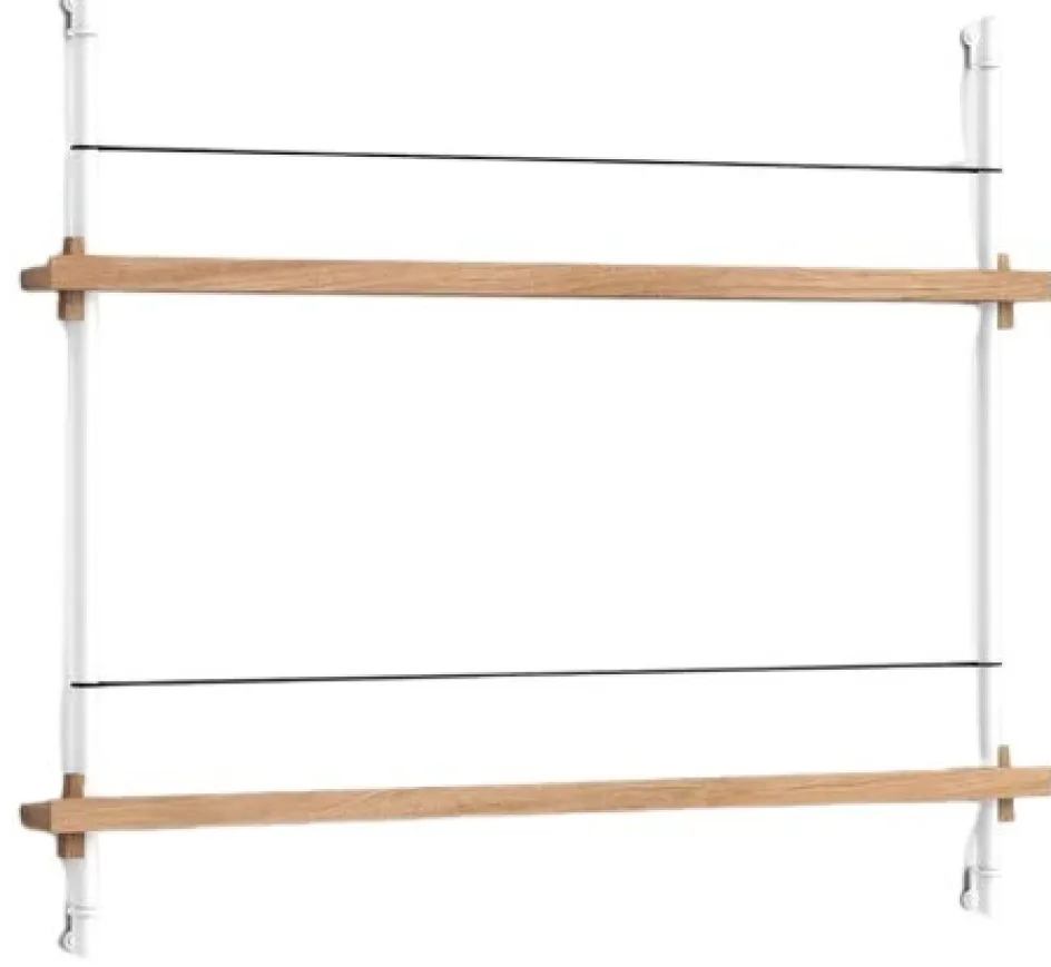 Online MOEBE Magasinreol S/85x73 cm, Hvid/Eg