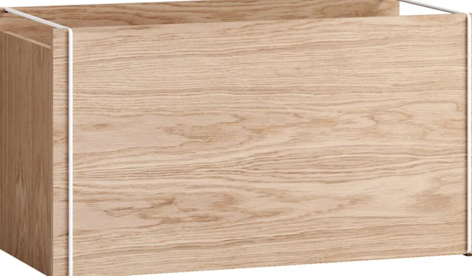 Clearance MOEBE Opbevaringsboks 60x31 cm, Eg/Hvid