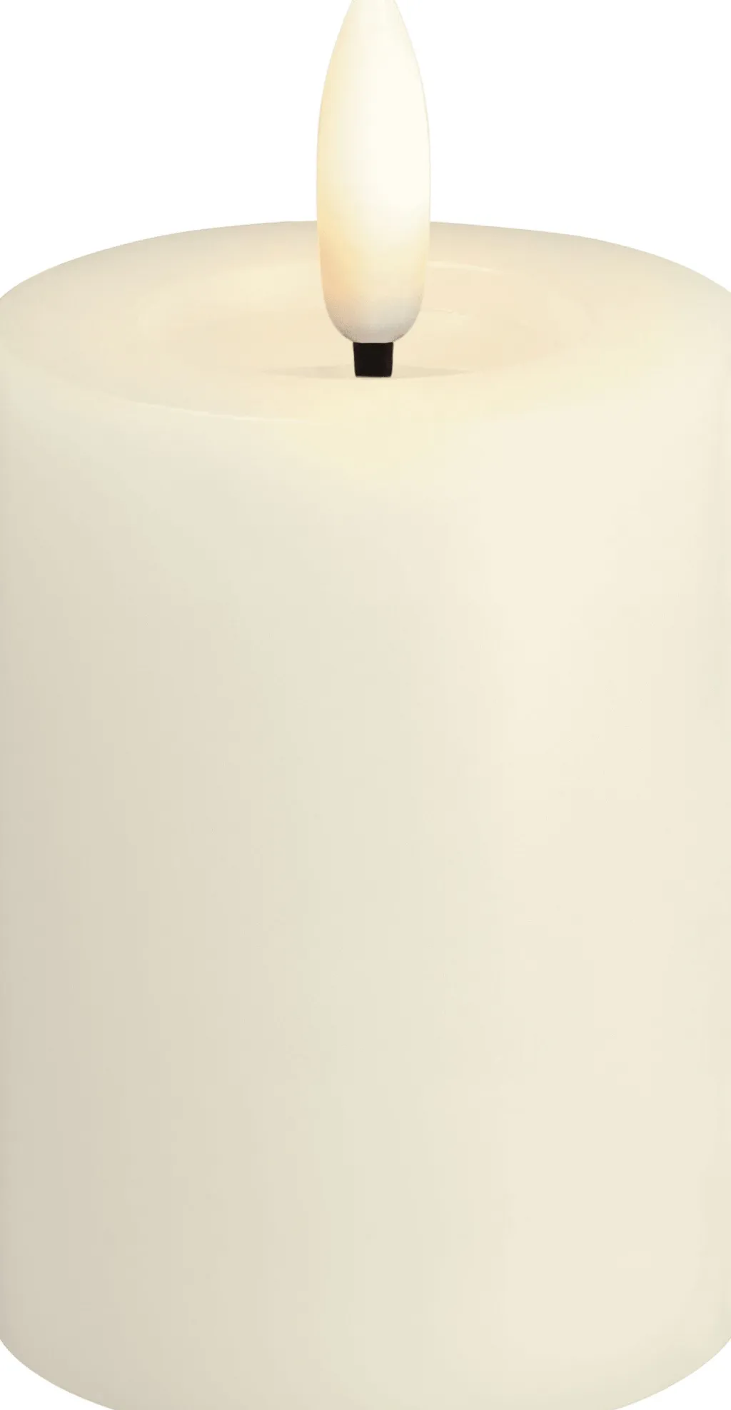 Online Bloklys m. Smelteeffekt LED ?4,9xH7,5 cm, Ivory Stearinlys|Led Stearinlys
