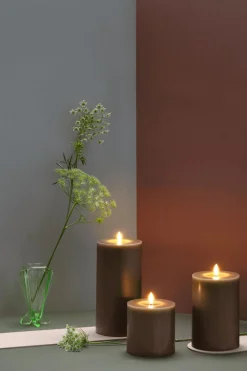 Outlet Bloklys m. Smelteeffekt LED Ø9,9xH20 cm, Stearinlys|Led Stearinlys