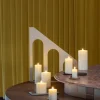 New Bloklys m. Smelteeffekt LED ?7,4xH10 cm, Ivory Stearinlys|Led Stearinlys