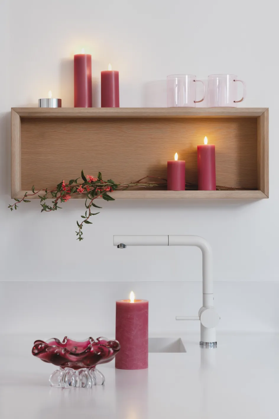 Online Moods & More Bloklys m. Smelteeffekt LED , Vintage Rose