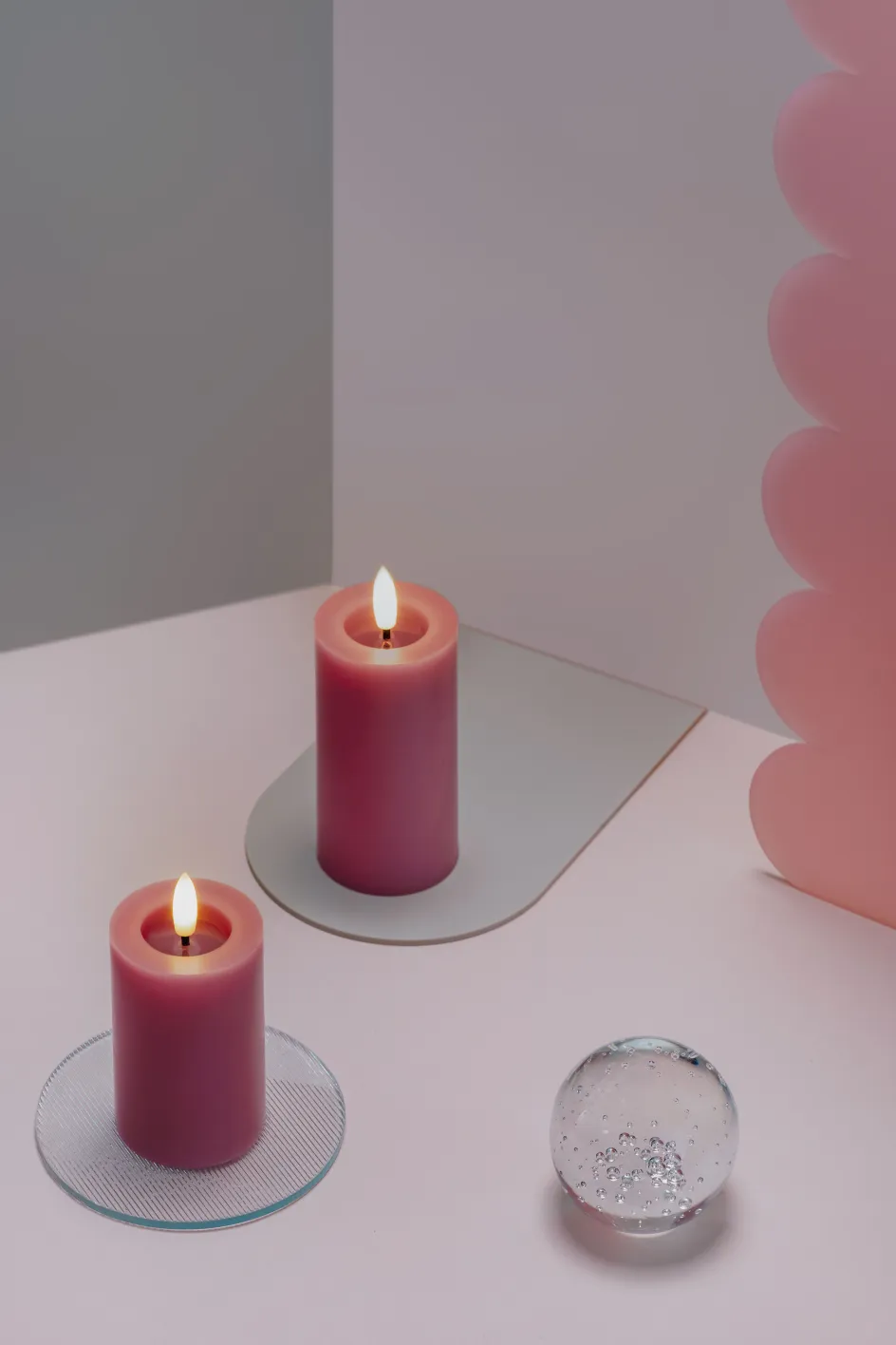 Online Moods & More Bloklys m. Smelteeffekt LED , Vintage Rose