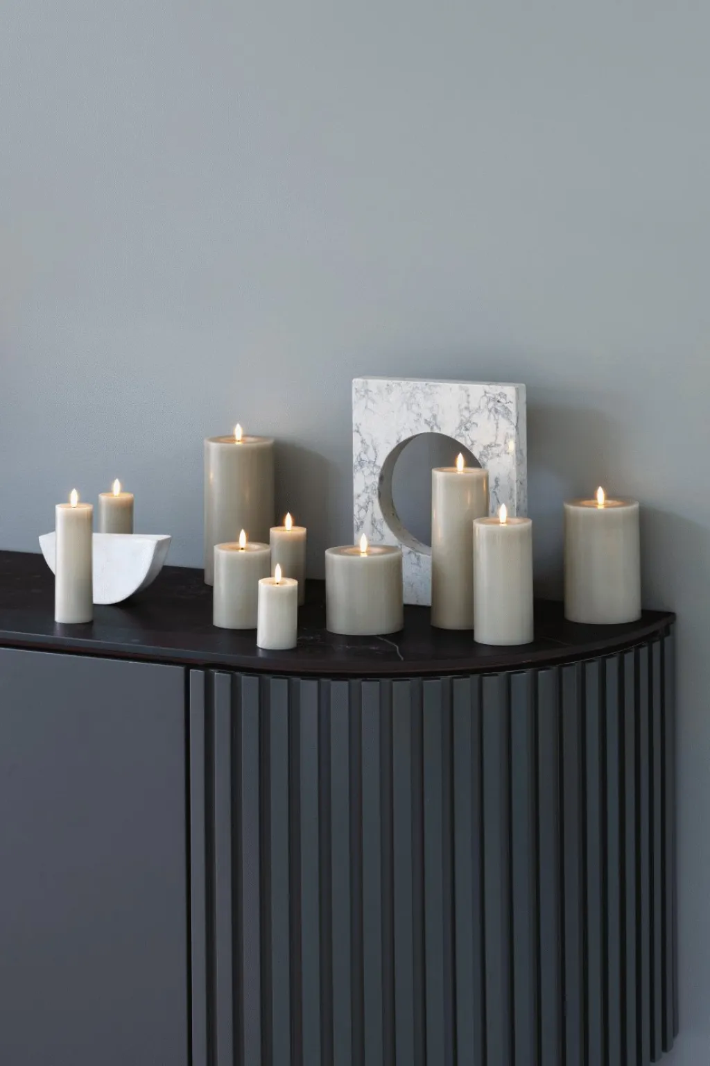 Bloklys m. Smelteeffekt LED , Stearinlys|Led Stearinlys