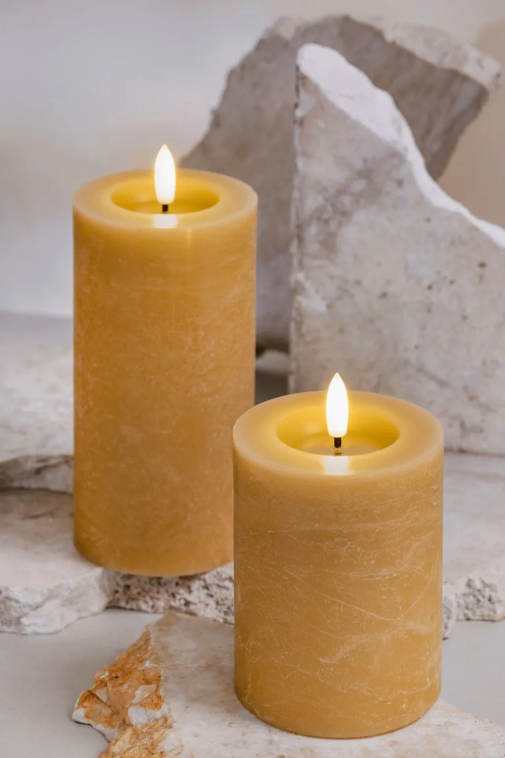 Discount Bloklys Rustik m. Smelteeffekt LED , Stearinlys|Led Stearinlys