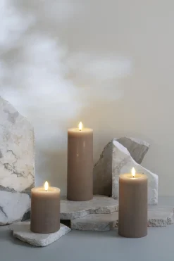 Clearance Moods & More Bloklys Rustik m. Smelteeffekt LED , Sand