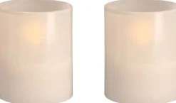 Online Glaslys LED 2 stk. Ø4,7xH5,7 cm, Stearinlys|Led Stearinlys