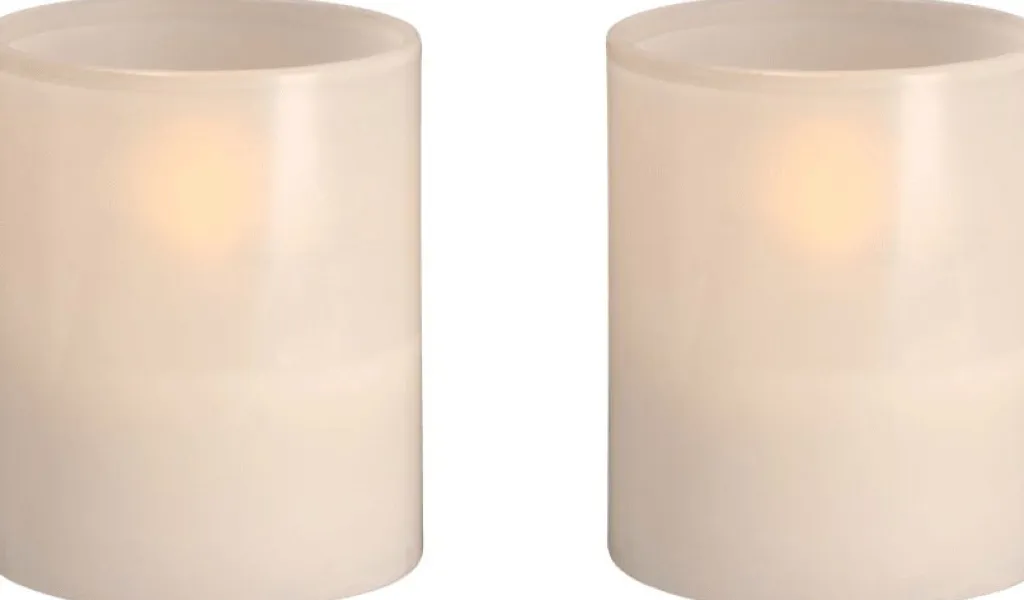 Online Glaslys LED 2 stk. Ø4,7xH5,7 cm, Stearinlys|Led Stearinlys