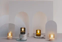 Moods & More Stearinlys|Led Stearinlys > Glaslys LED 2 stk. Ø4,7xH5,7 cm,
