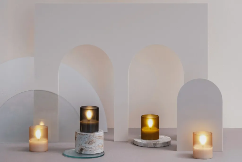 Moods & More Stearinlys|Led Stearinlys > Glaslys LED 2 stk. Ø4,7xH5,7 cm,