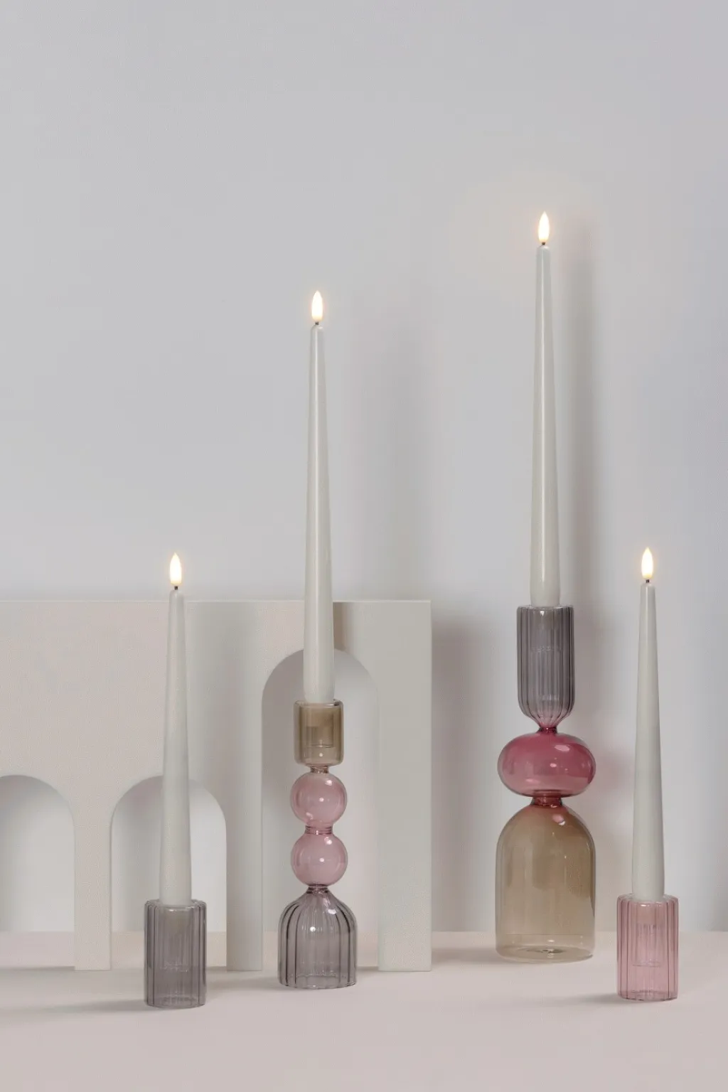 Moods & More Stearinlys|Led Stearinlys > Kronelys LED 2 stk. ?2,3xH30 cm, Ivory