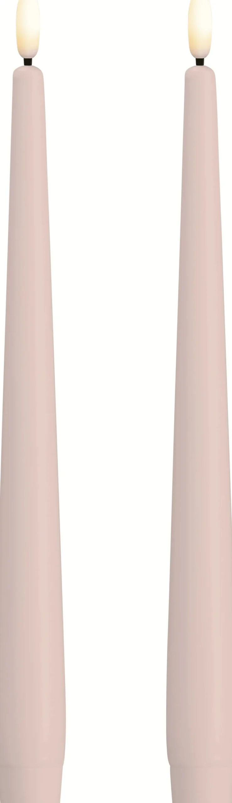 New Kronelys LED 2 stk. ?2,3xH25 cm, Light Rose Stearinlys|Led Stearinlys