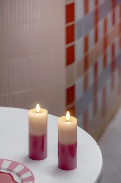 New Moods & More Bloklys m. Smelteeffekt LED ?4,9xH12,5 cm, Rosa