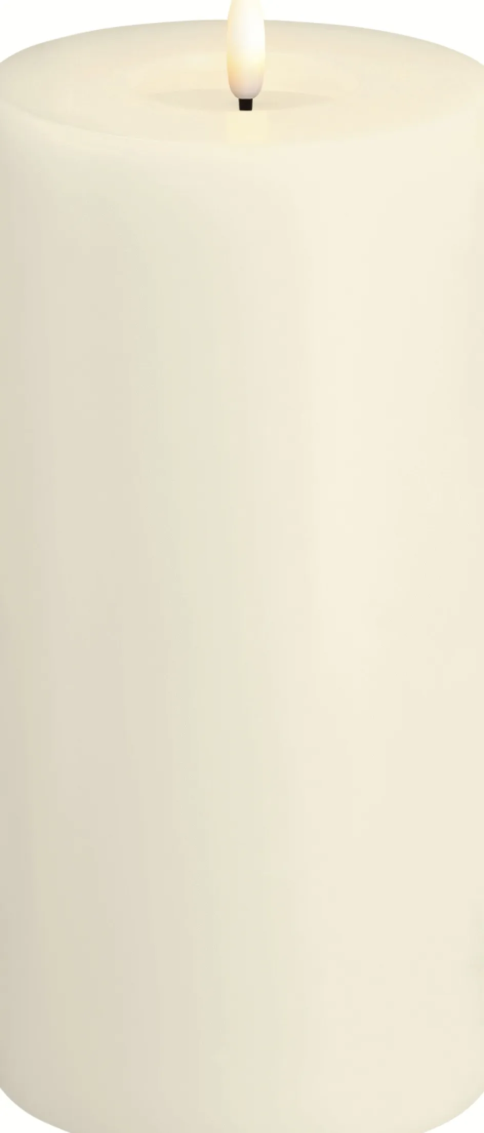 Discount Moods & More Bloklys m. Smelteeffekt LED ?9,9xH20 cm, Ivory
