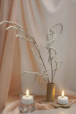 Hot Moods & More Fyrfadslys LED 2 stk. Ø3,9xH2 cm, Hvid