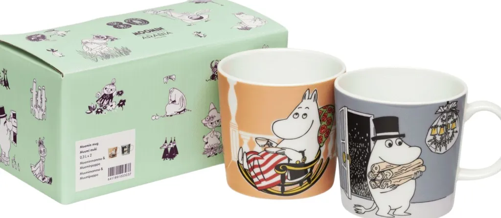 Moomin Arabia Krus > Mumi 80 års Jubilæum Krus 2 stk. 30 cl,