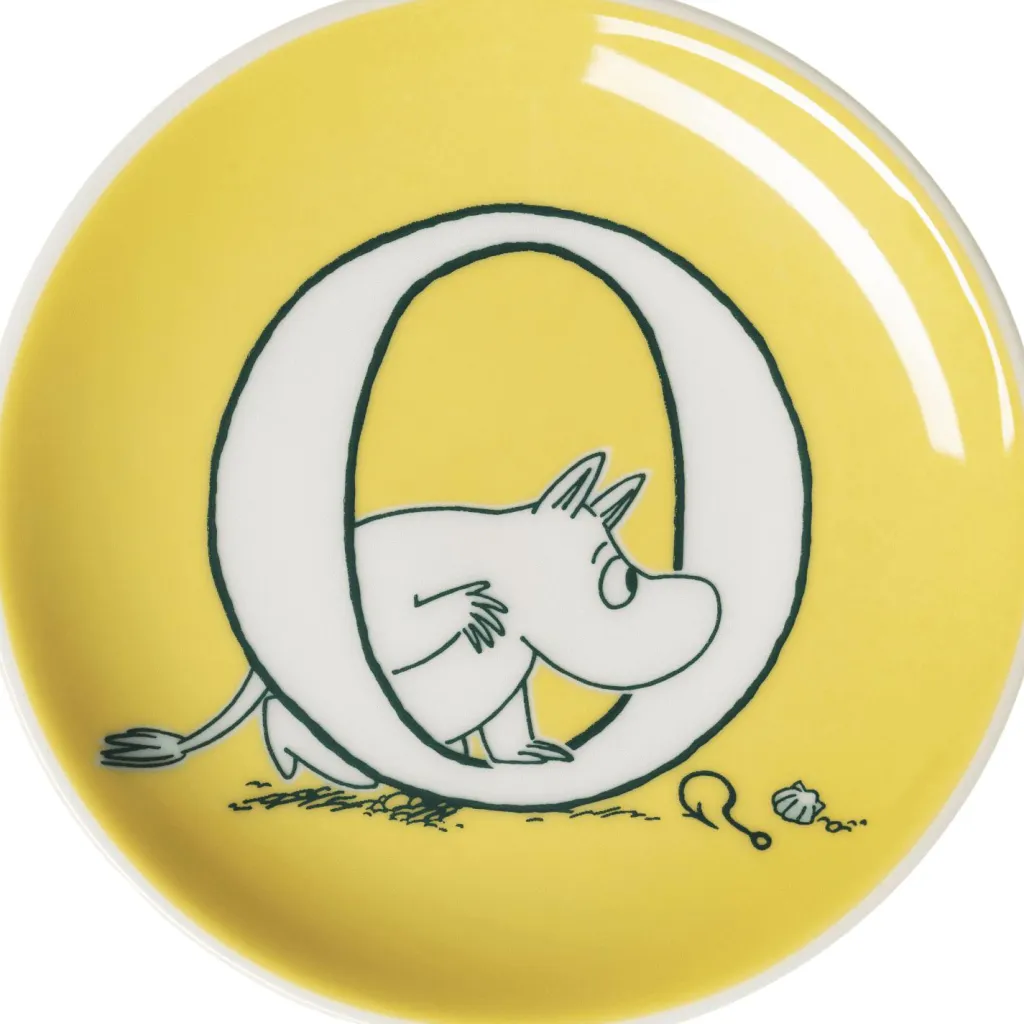 Børn Moomin Arabia Desserttallerkener|Børnetallerkener > Mumi ABC Minitallerken 10,5 cm,