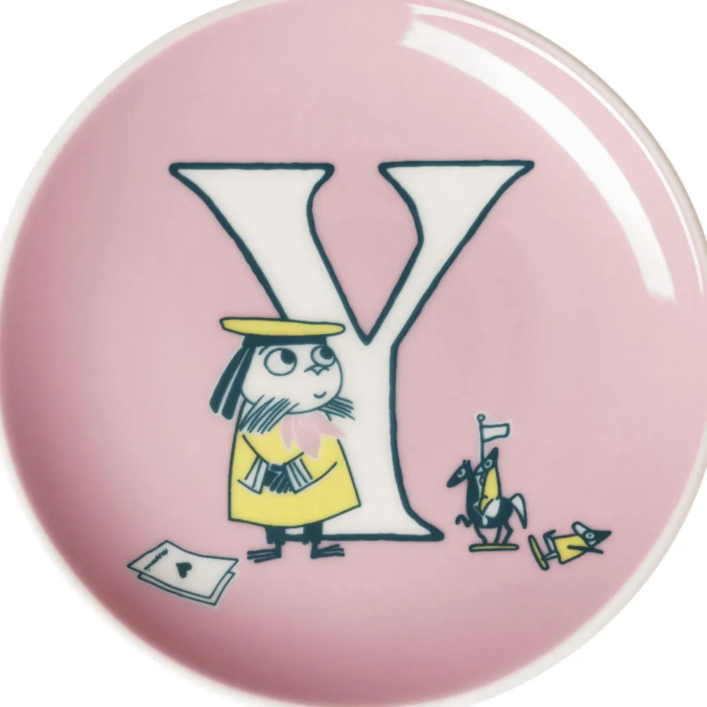Børn Moomin Arabia Desserttallerkener|Børnetallerkener > Mumi ABC Minitallerken 10,5 cm,