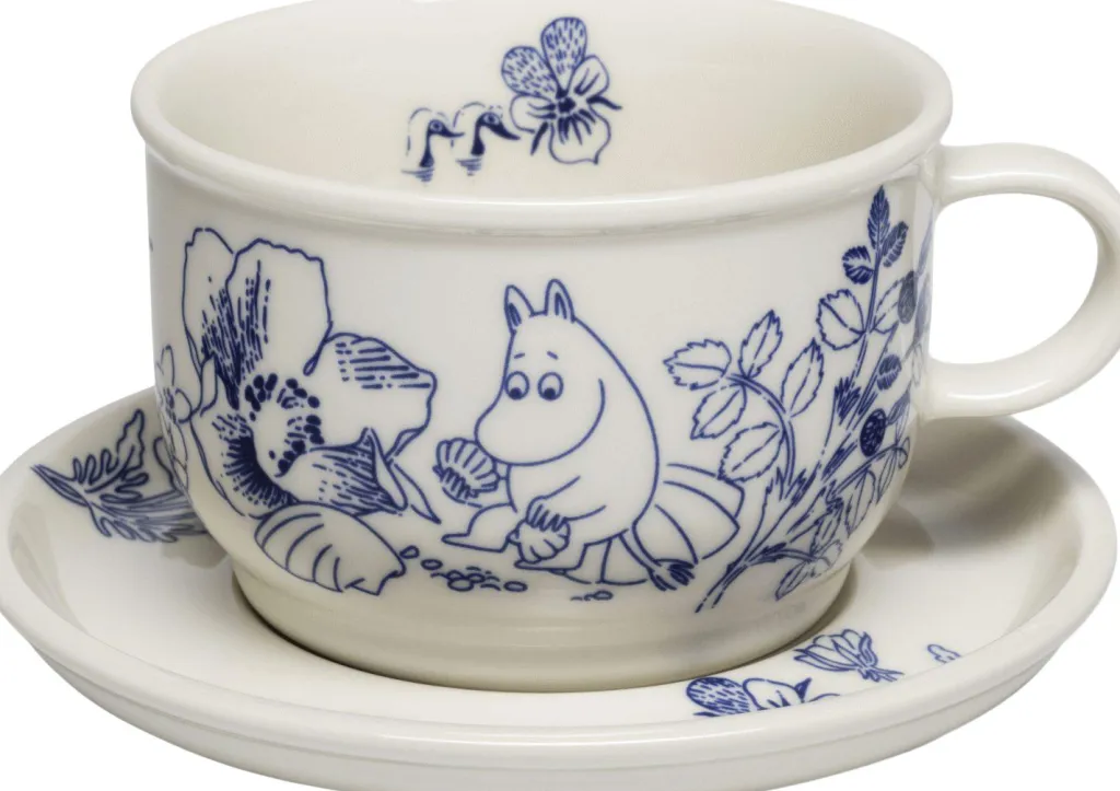 Børn Moomin Arabia Børneglas Og Kopper|Børneglas Og Kopper > Mumi Haru Kop m. Underkop 30 cl, Blå