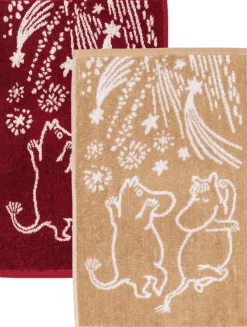 Clearance Moomin Arabia Mumi Håndklædesæt 2 stk. 30x50 cm, Festlige Øjeblikke
