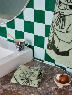 New Moomin Arabia Mumi Håndklæde , Mumrikken/Grøn