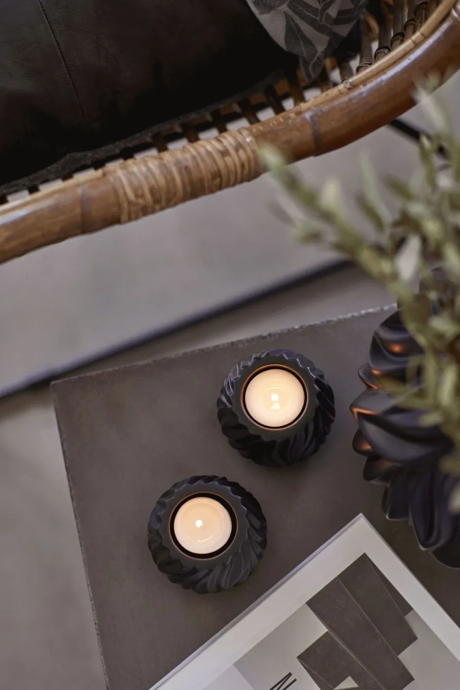 Outlet Morsø Flame Fyrfadsstage 2 stk. H6,8 cm, Sort