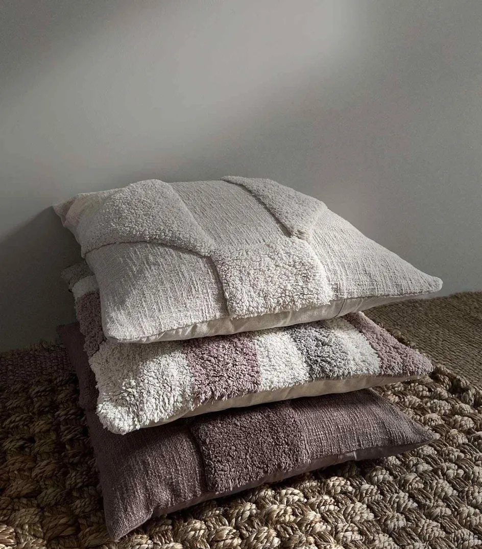 MOUD Home Flow Pudebetræk 50x50 cm, Beige/Grå/Brun