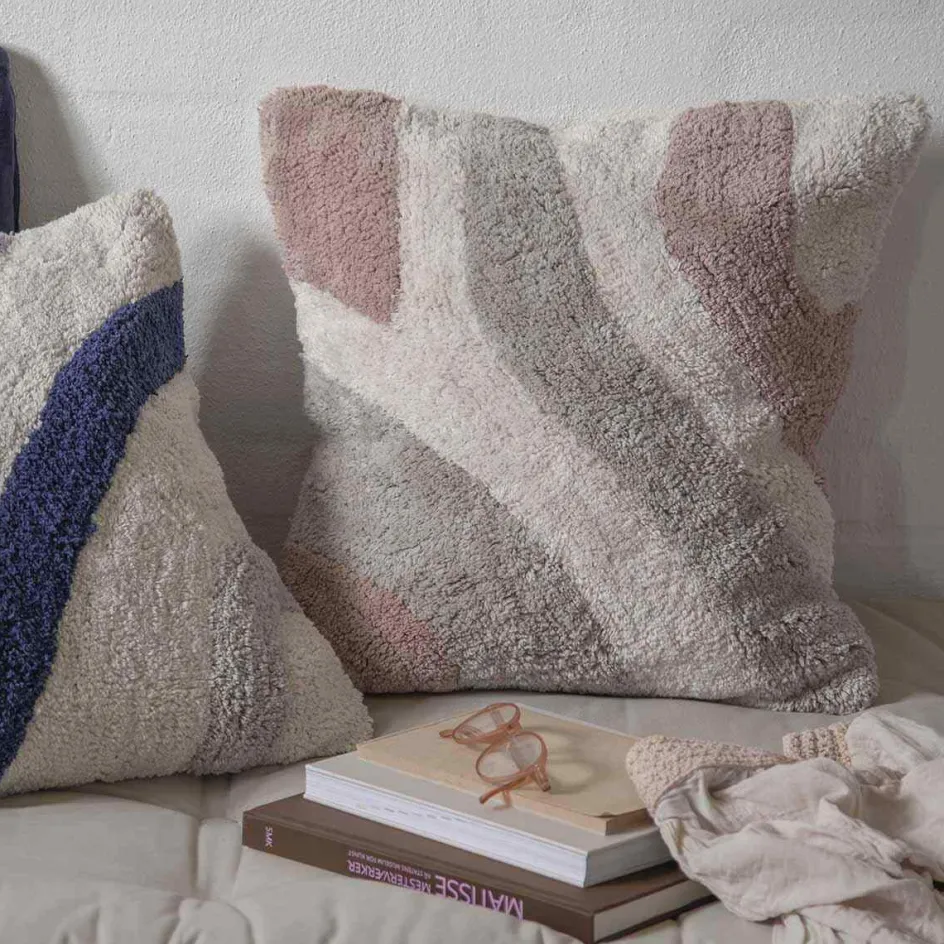 MOUD Home Flow Pudebetræk 50x50 cm, Beige/Grå/Brun
